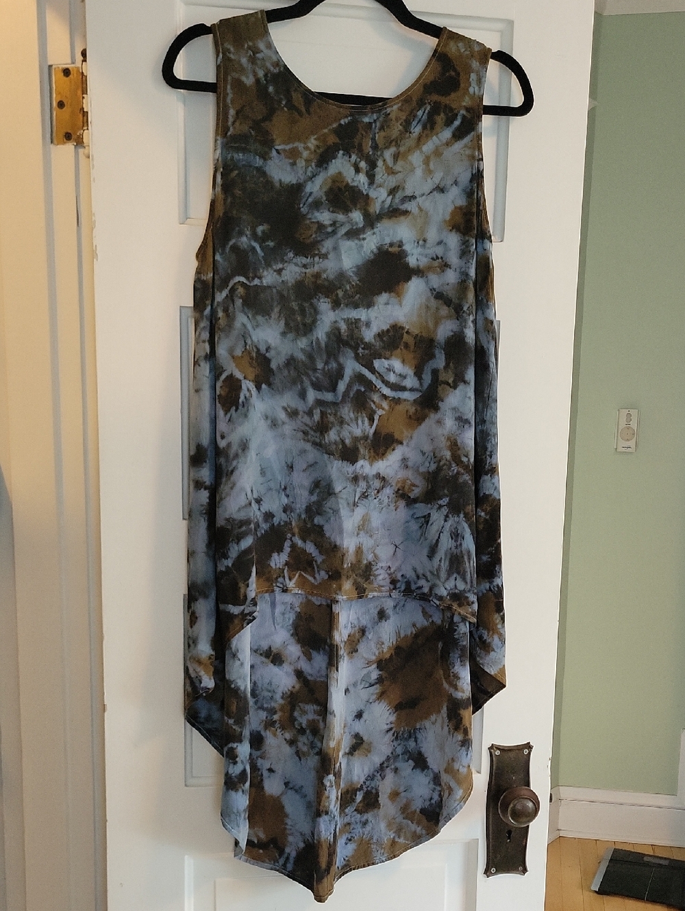 Eileen Fisher Sleeveless Silk Tank Tunic Tye Dye Shibori - M